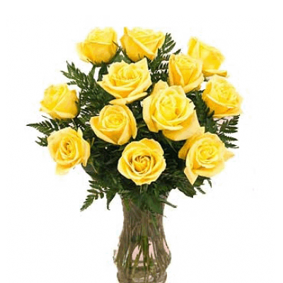 24 Yellow Flowers in a Vase