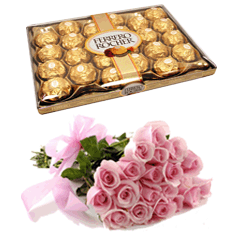 Flowers with chocolates