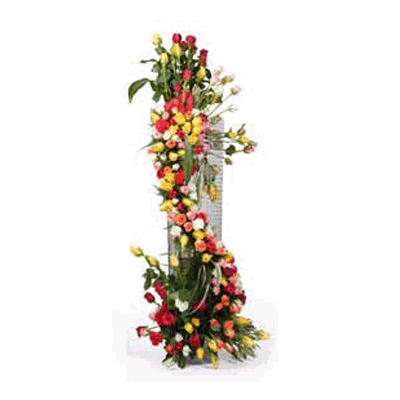 Beautiful 3-4feet Tall Stand Arrangement of 150 Flowers