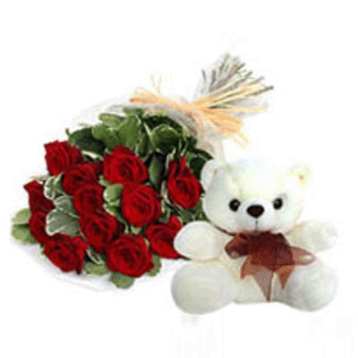Roses with Teddy bear