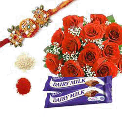 Chocolate Roses with rakhi