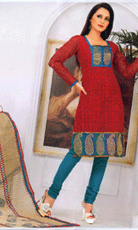  Red and blue combination with zari 